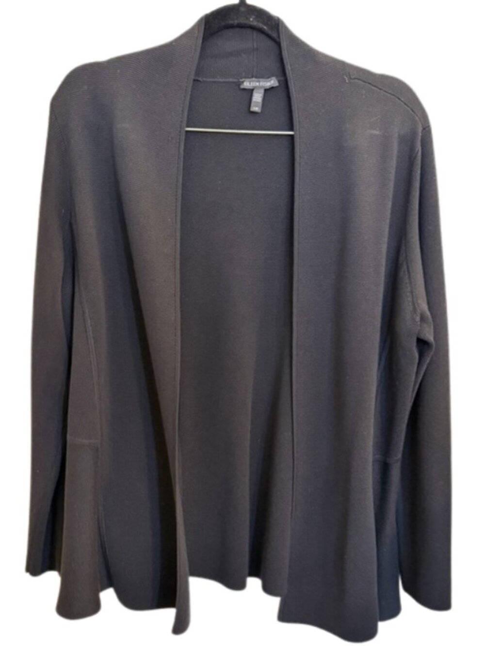 Eileen Fisher Black Open Front Cardigan